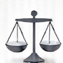 Icona di una bilancia che indica un peso equilibrato