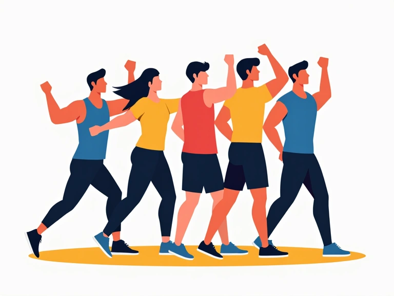 Atleti stilizzati in azione, simbolo di energia e performance